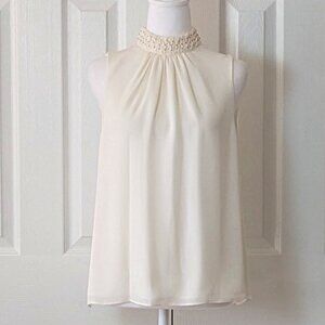 PARKER Women's Silk Sleeveless Blouse Top  Size XS  Ivory  NWOT